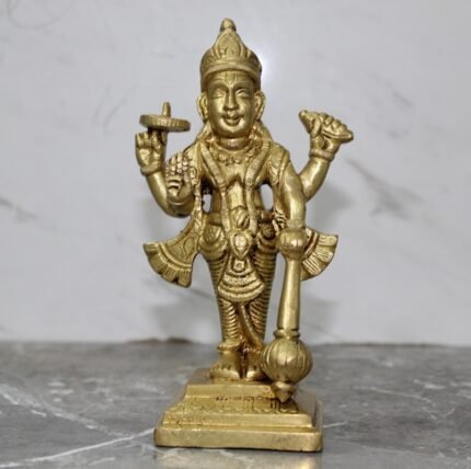 Pure Brass Four-Armed Vishnu Ji Statue