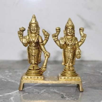 Brass Statue Vishnu Lakshmi Idol – 370 gm
