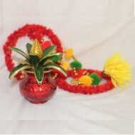 Brass Multicolour Mangal Kalash with Coconut Showpiece, Kalash for Pooja - Image 2