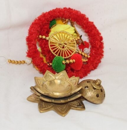 Brass Handcrafted Lotus Dhoop Stand with Antique Finish