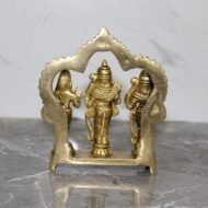Handcrafted Brass Ram Darbar Idol – Lord Ram, Sita, Lakshman & Hanuman Temple Sculpture-  480 gm - Image 2