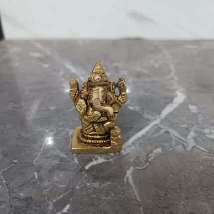 Handcrafted Brass Lord Ganesha Idol – 100 gm