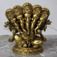 Handcrafted Brass Panchamukhi Lord Ganesha Idol - 900 gm