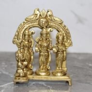 Handcrafted Brass Ram Darbar Idol – Lord Ram, Sita, Lakshman & Hanuman Temple Sculpture-  440 gm