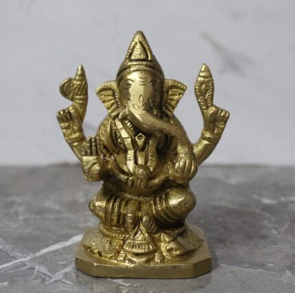 Handcrafted Brass Lord Ganesha Idol - 520 gm