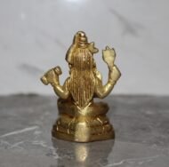 Handcrafted Brass Lord Shiva Idol – Sitting Mahadev Murti with Trishul & Damru – 270 gm - Image 2