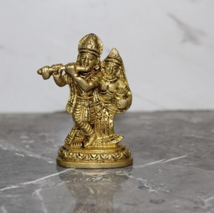 Handcrafted Brass Radha Krishna Murti – 260 gm