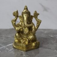 Handcrafted Brass Lord Ganesha Idol on Lotus - 470 gm