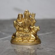 Handcrafted Brass Shiva Parivar Idol – Lord Shiva, Parvati, Ganesha & Nandi Family Sculpture - 140 gm - Image 2