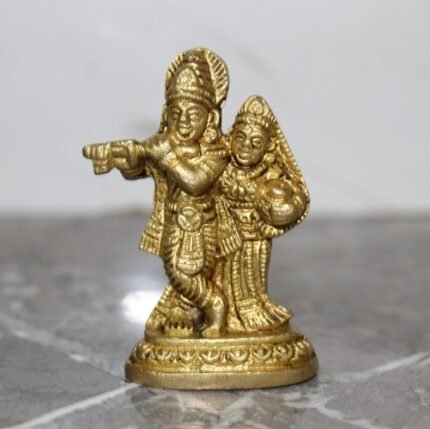Handcrafted Brass Radha Krishna Murti – 240 gm