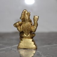 Handcrafted Brass Lord Shiva Idol – Sitting Mahadev Murti with Trishul & Damru – 105 gm - Image 2