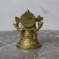 Handcrafted Brass Lord Ganesha Idol – Traditional Sitting Ganpati Murti - 490 gm - Image 2