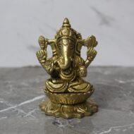 Handcrafted Brass Lord Ganesha Idol on Lotus Base – 450 gm