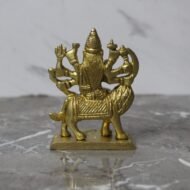 Handcrafted Brass Goddess Durga Idol – Maa Durga Riding Lion Murti with Multiple Arms - 280 gm - Image 2