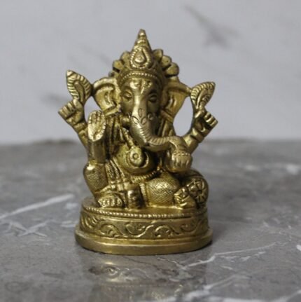 Handcrafted Brass Lord Ganesha Idol – 340 gm