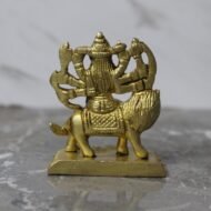 Handcrafted Brass Maa Durga Idol – Divine Goddess Riding Lion – 190 gm - Image 2
