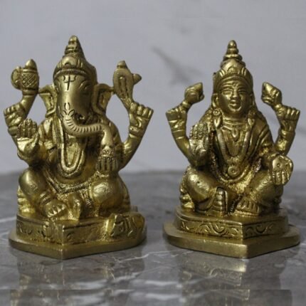 Handcrafted Brass Lakshmi Ganesha Idol Set – 890 gm
