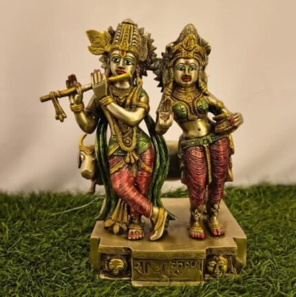 Premium Brass Radha Krishna Idol – 27 cm Handcrafted Decorative & Pooja Statue-6.5 Kg