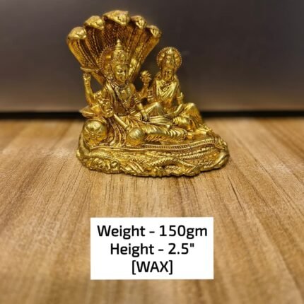 Premium Brass Vishnu Lakshmi Idol – 6.5 cm Handcrafted Decorative & Pooja Statue (150 gm)