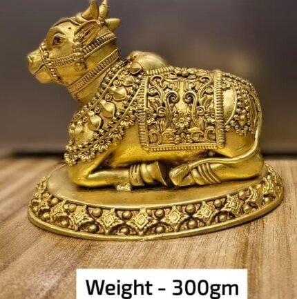 Premium Brass Nandi Bull Statue – 9 cm Handcrafted Decorative & Pooja Idol (300 gm)
