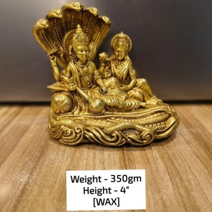 Premium Brass Vishnu Lakshmi Idol – 10 cm Handcrafted Decorative & Pooja Statue (350 gm)
