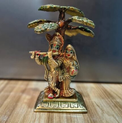Premium Brass Radha Krishna Under Tree Idol – 1000gm
