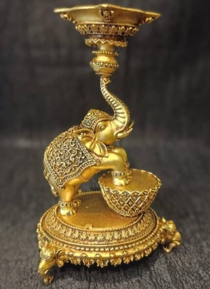 Premium Elephant Diya Stand – 360gm