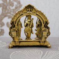 Handcrafted Brass Ram Darbar Idol – Lord Ram, Sita, Lakshman & Hanuman Temple Sculpture-  140 gm - Image 2
