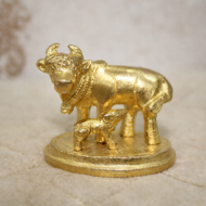 Brass Kamdhenu Cow and Calf Idol – 220 gm