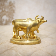 Brass Kamdhenu Cow and Calf Idol – 175 gm - Image 2