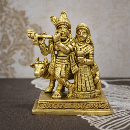 Handcrafted Brass Radha Krishna Murti – 300 gm