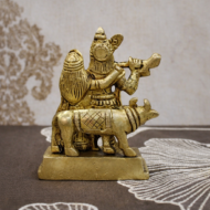Handcrafted Brass Radha Krishna Murti – 300 gm - Image 2