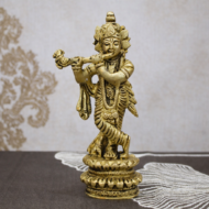 Handcrafted Brass Krishna Murti – 330 gm