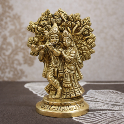 Handcrafted Brass Radha Krishna Murti – 290 gm