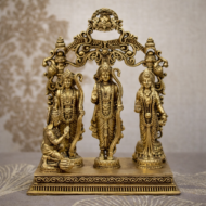 Handcrafted Brass Ram Darbar Idol – Lord Ram, Sita, Lakshman & Hanuman Temple Sculpture-  330 gm