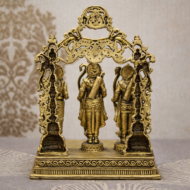 Handcrafted Brass Ram Darbar Idol – Lord Ram, Sita, Lakshman & Hanuman Temple Sculpture-  330 gm - Image 2