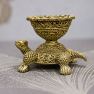 Brass Tortoise with Diya Showpiece – 45gm - Image 2